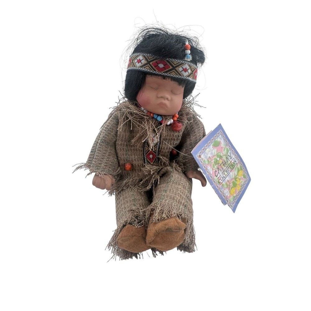 Cathay Collection Native American Indian Boy Porcelain Doll Limited Edition